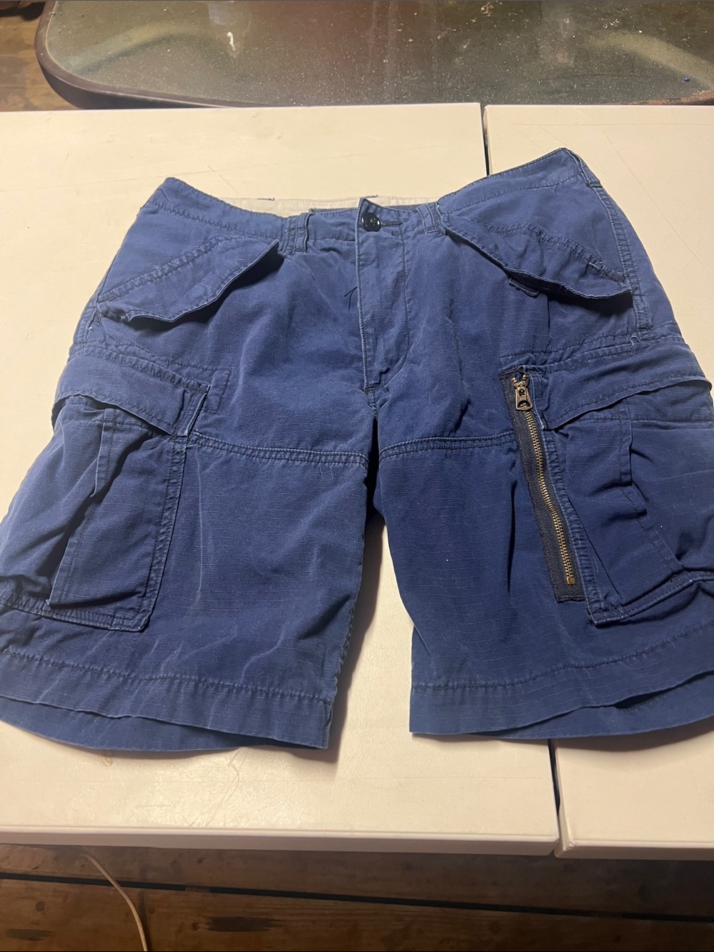 Polo Ralph Lauren Navy Blue Cargo Shorts with Zip Pocket